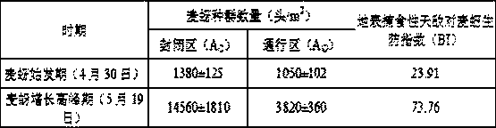 Method for quantitatively evaluating natural control effect of field surface predatory natural enemies on wheat aphid population