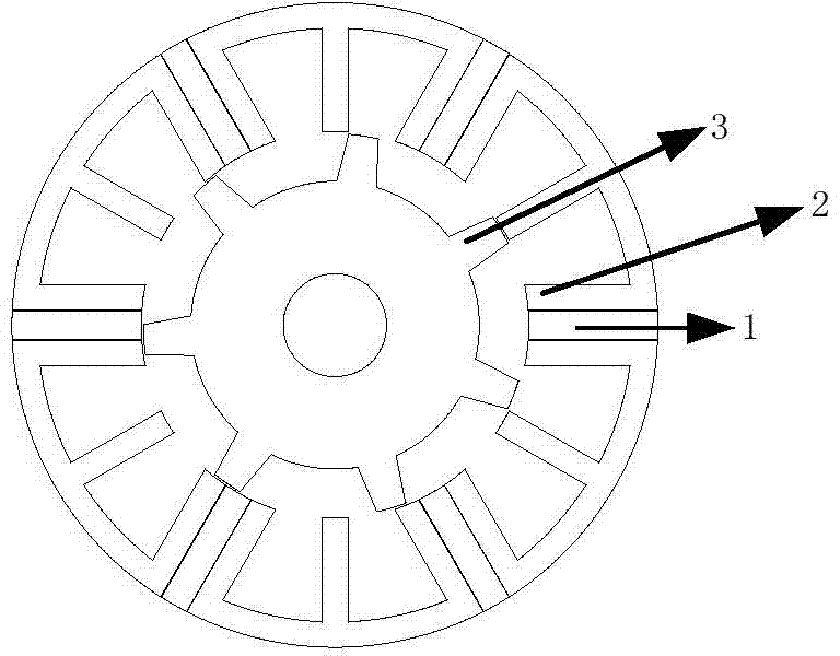 Combined type brushless direct-current permanent magnet magnetic flow switching motor and axial proportion calculation method