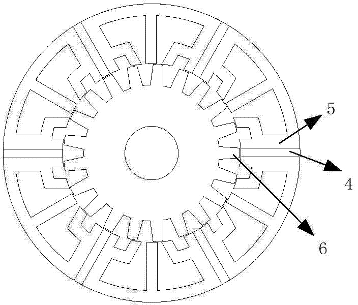 Combined type brushless direct-current permanent magnet magnetic flow switching motor and axial proportion calculation method