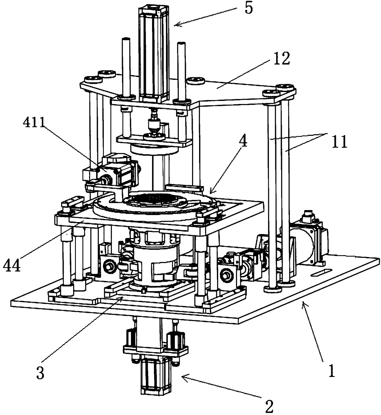 New-energy motor vertical head turning machine