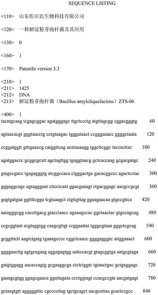 Bacillus amyloliquefaciens strain and application thereof