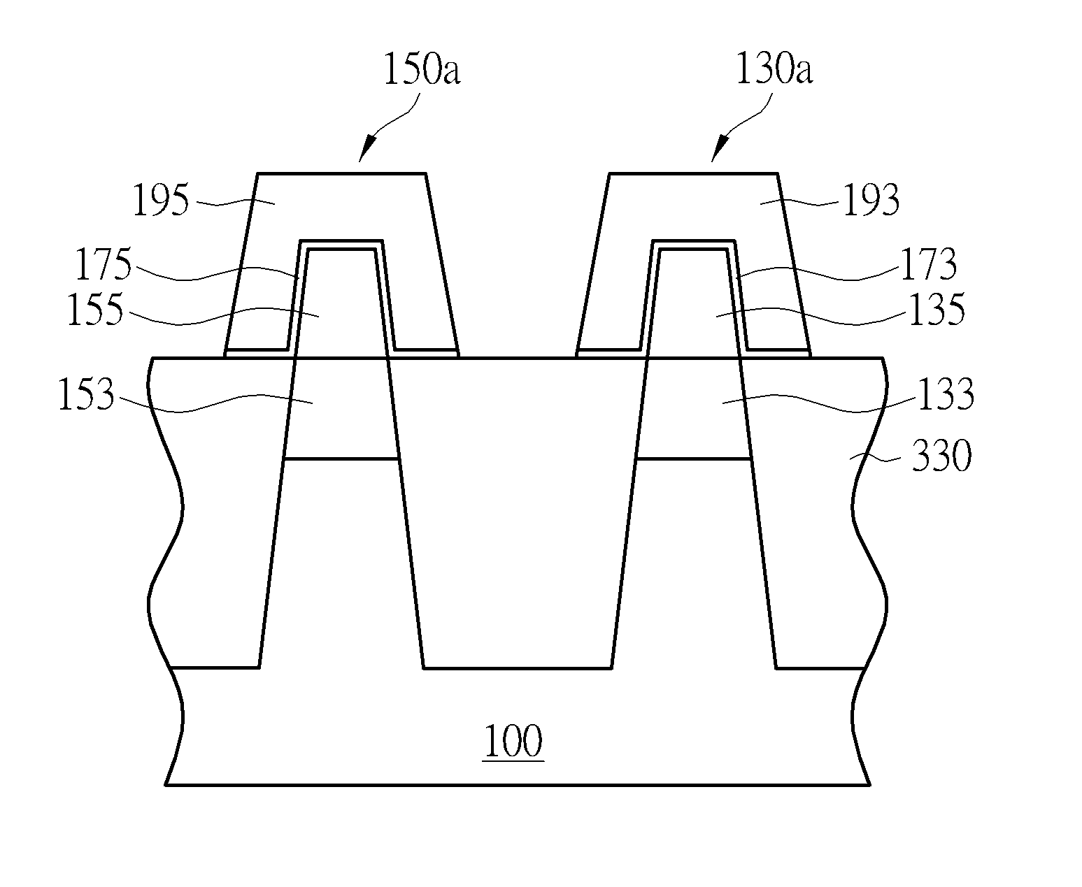 Fin shape structure