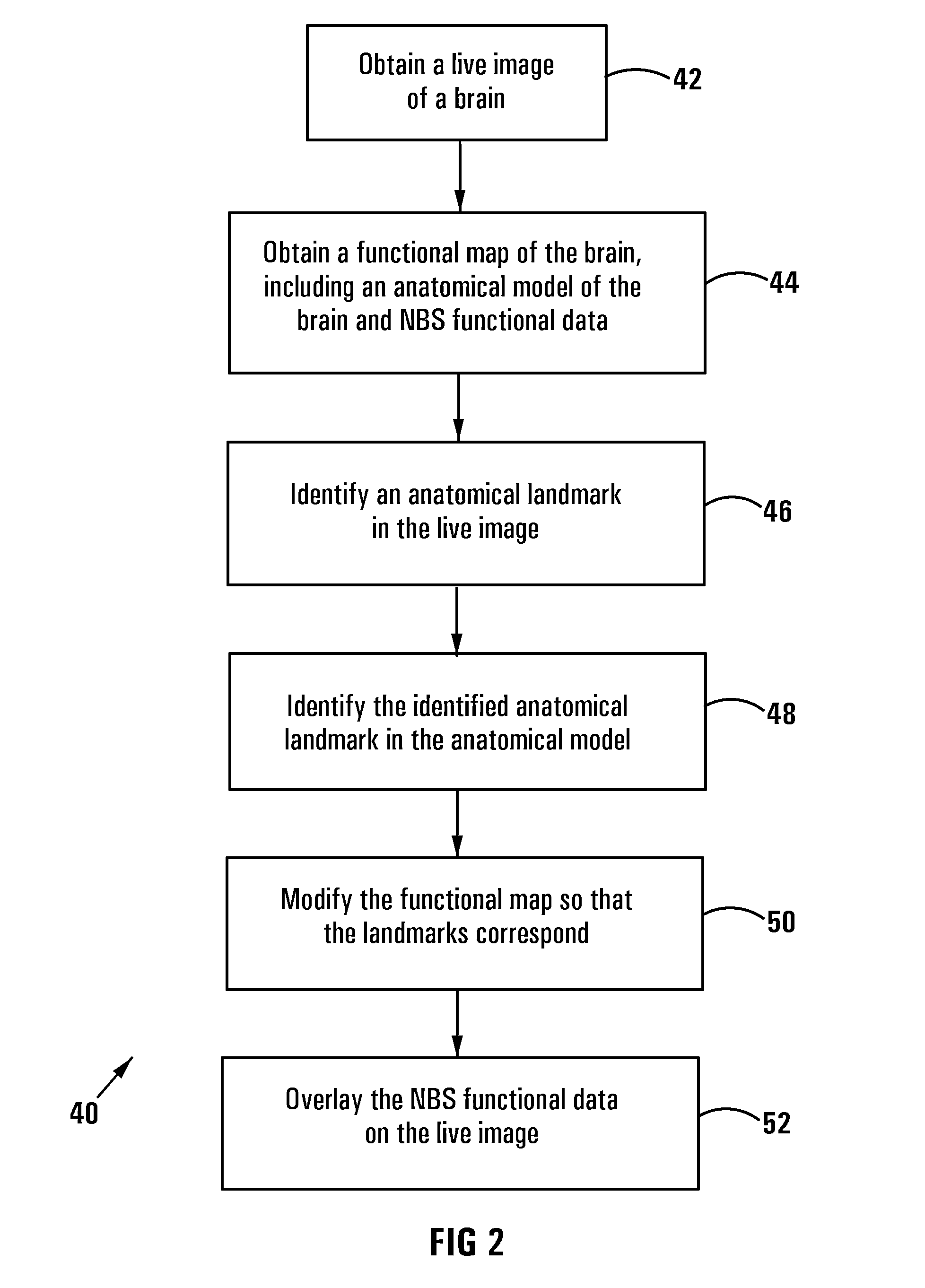 Method of and system for overlaying NBS functional data on a live image of a brain