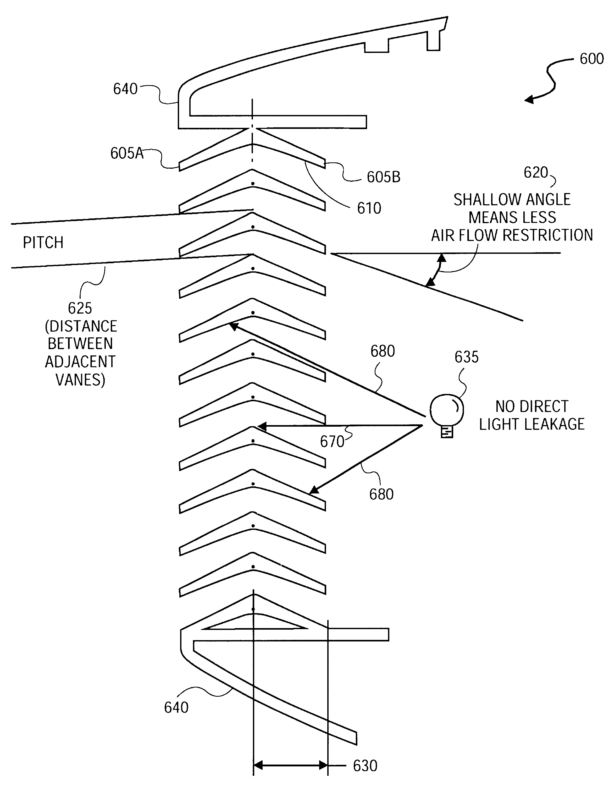 Air vent apparatus for blocking light