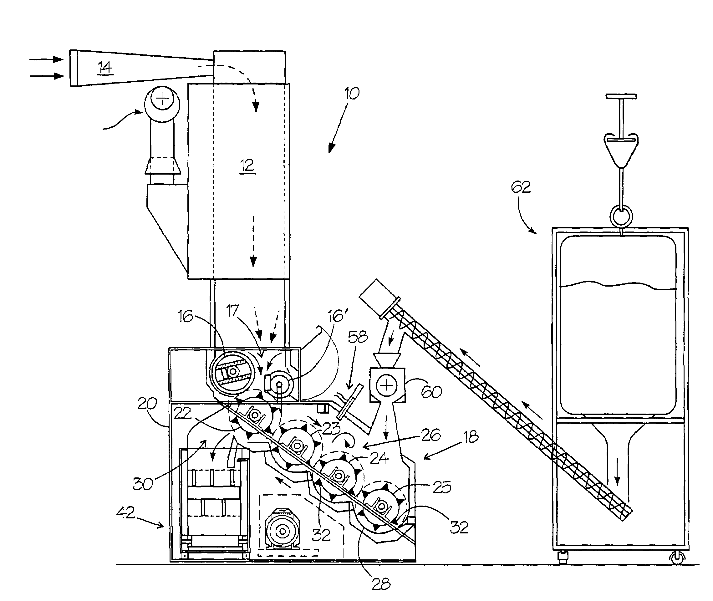 Fiber mixing and opening machine