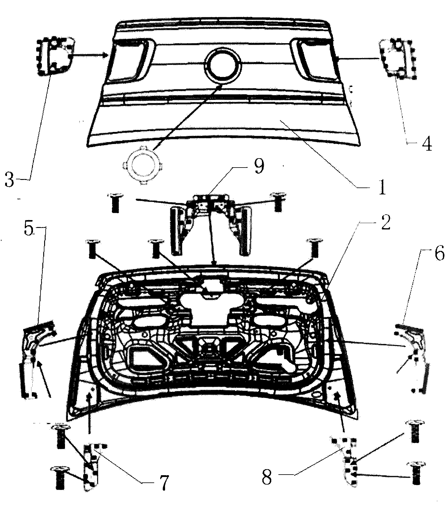 Manufacturing process for automobile trunk cover