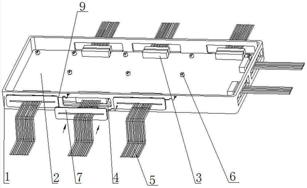 A control circuit board electromagnetic shielding sealing device