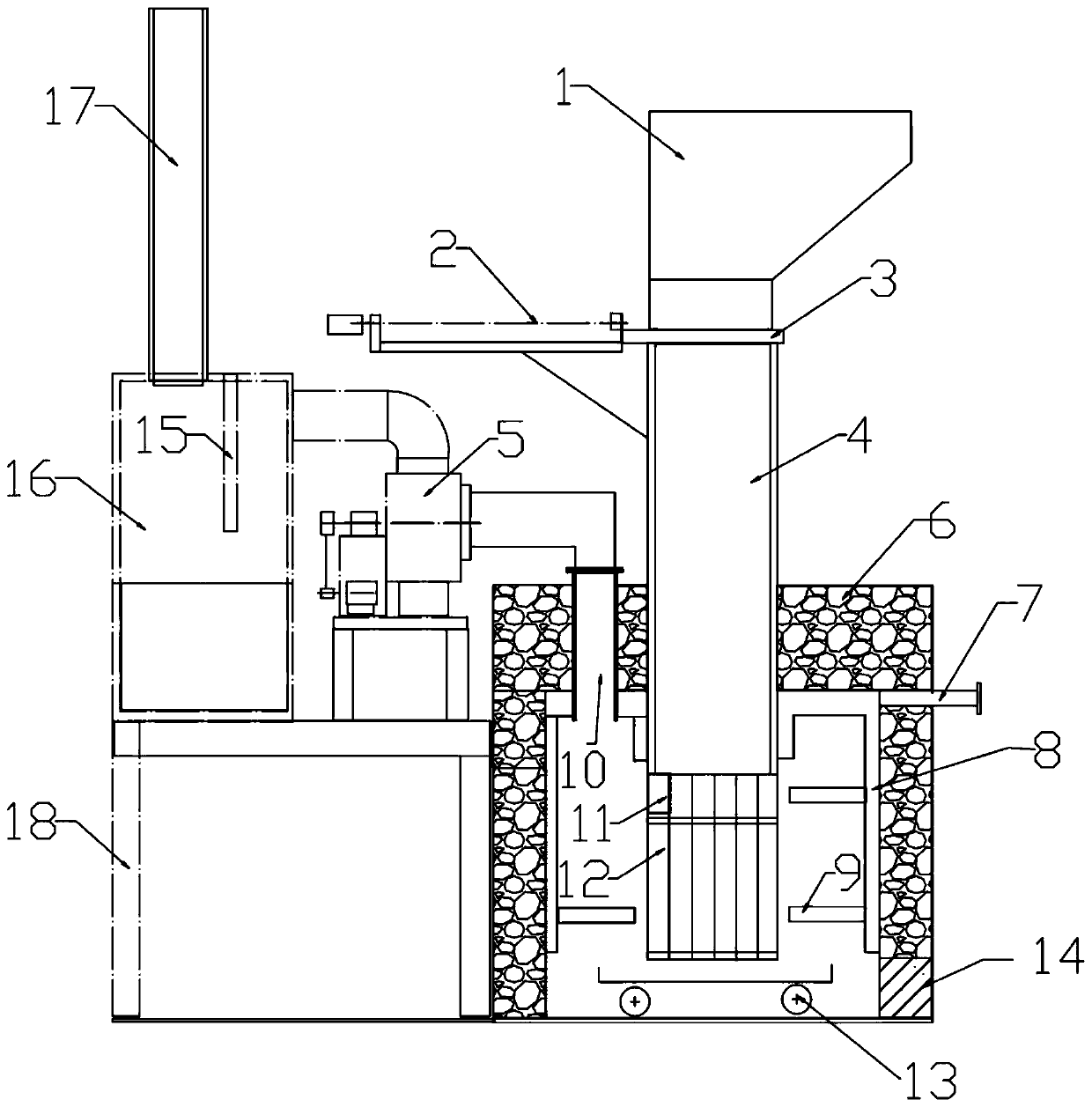 Large-diameter tubular multilayer combustion furnace