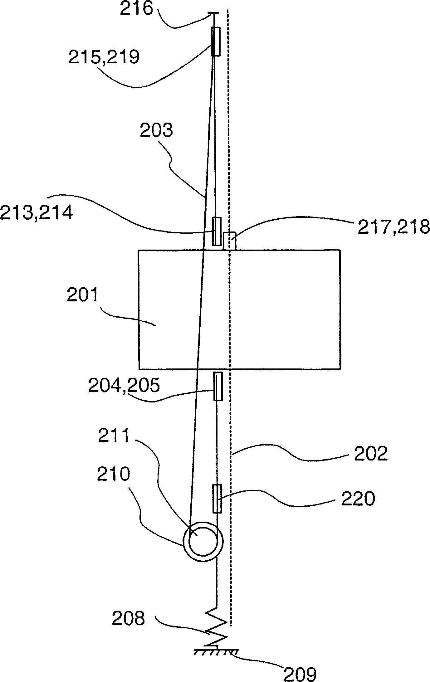 Traction cord wheel type elevator without counter weight