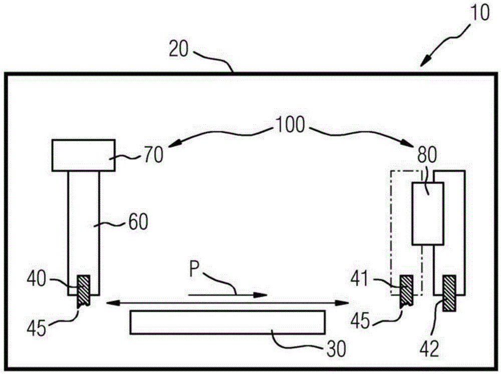 Arrangement for coating a powder