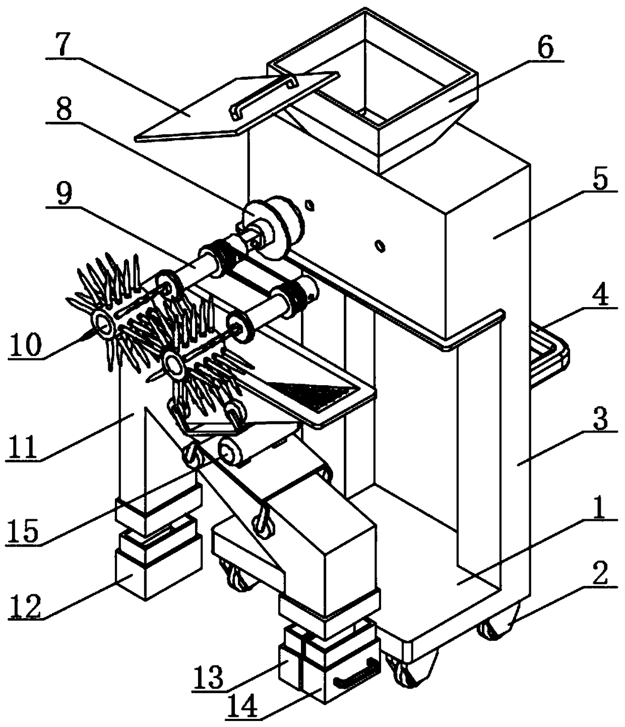 Device for separating and filtering pollen of fruits and vegetables