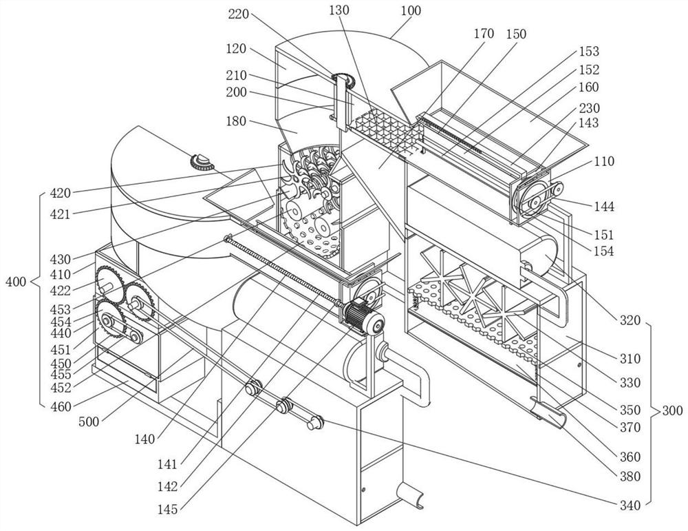 Environmental sanitation cleaning garbage treatment device with classifying screening mechanism