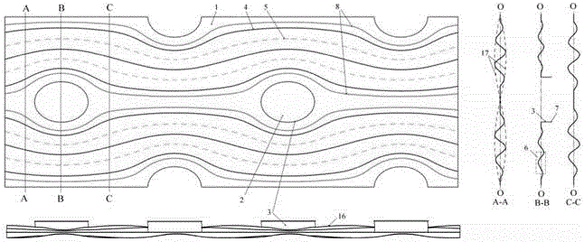 Streamline variable-amplitude sine-cosine corrugated fin for elliptical tube and fin heat exchanger