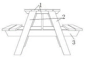 Self-assembly wood-plastic dining table