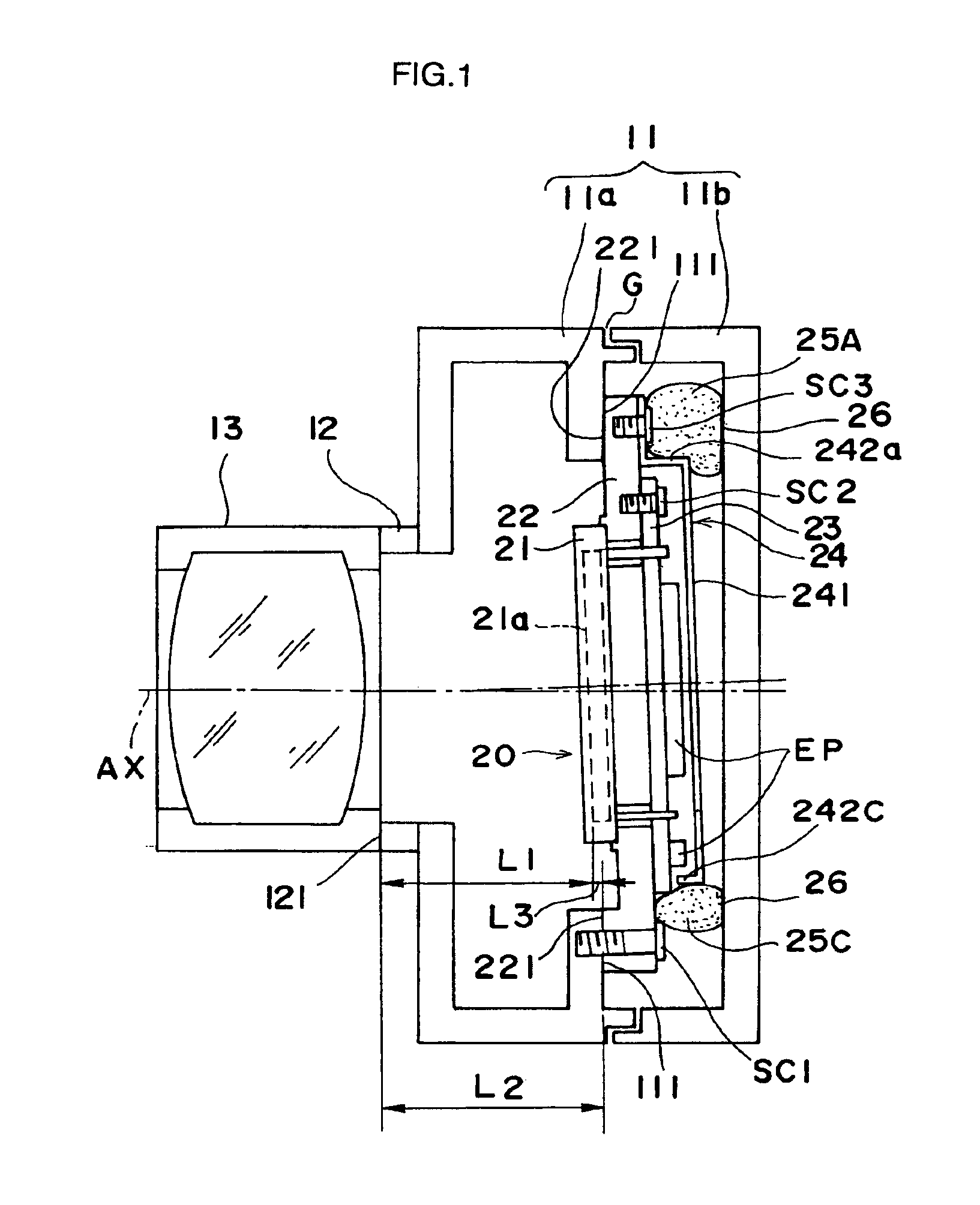 Electronic camera having conductive elastic body provided for shield plate