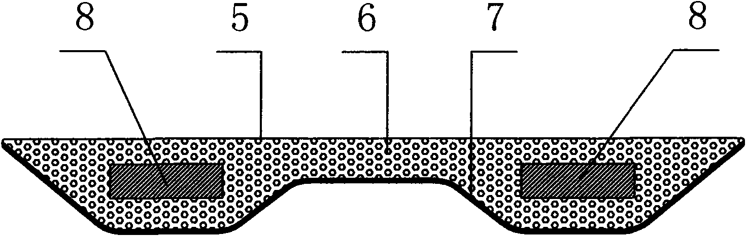 Anti-collision guardrail with internally inlaid metal materials