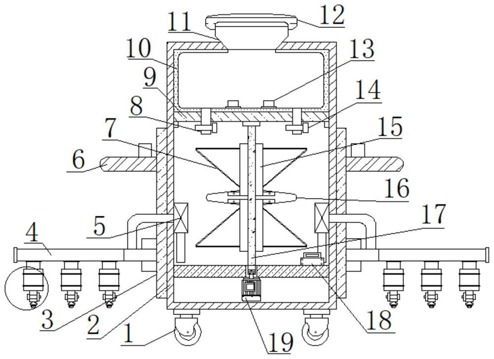 Spraying agent spraying device for soil remediation