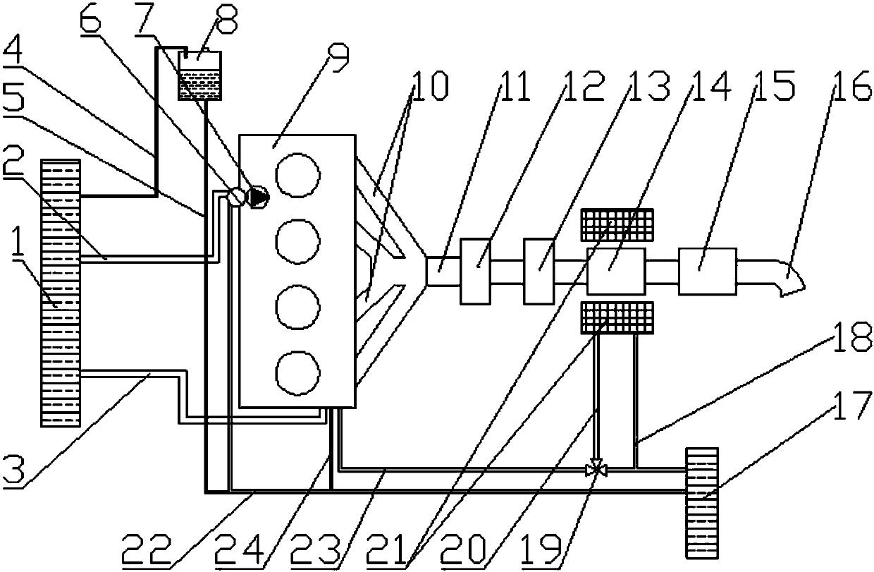 Vehicle engine rapid warming-up system