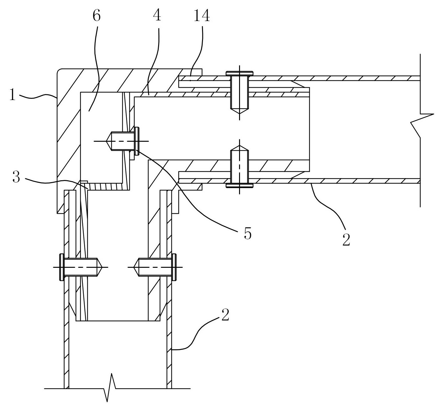 Two-way joint of protective net