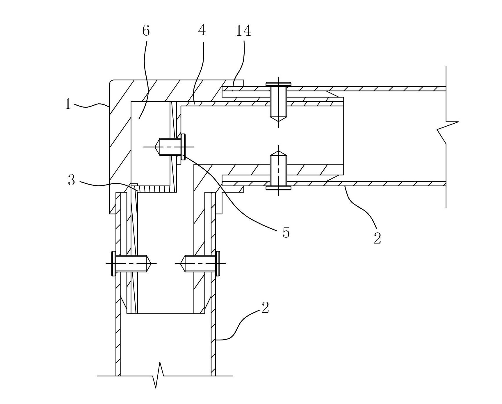 Two-way joint of protective net