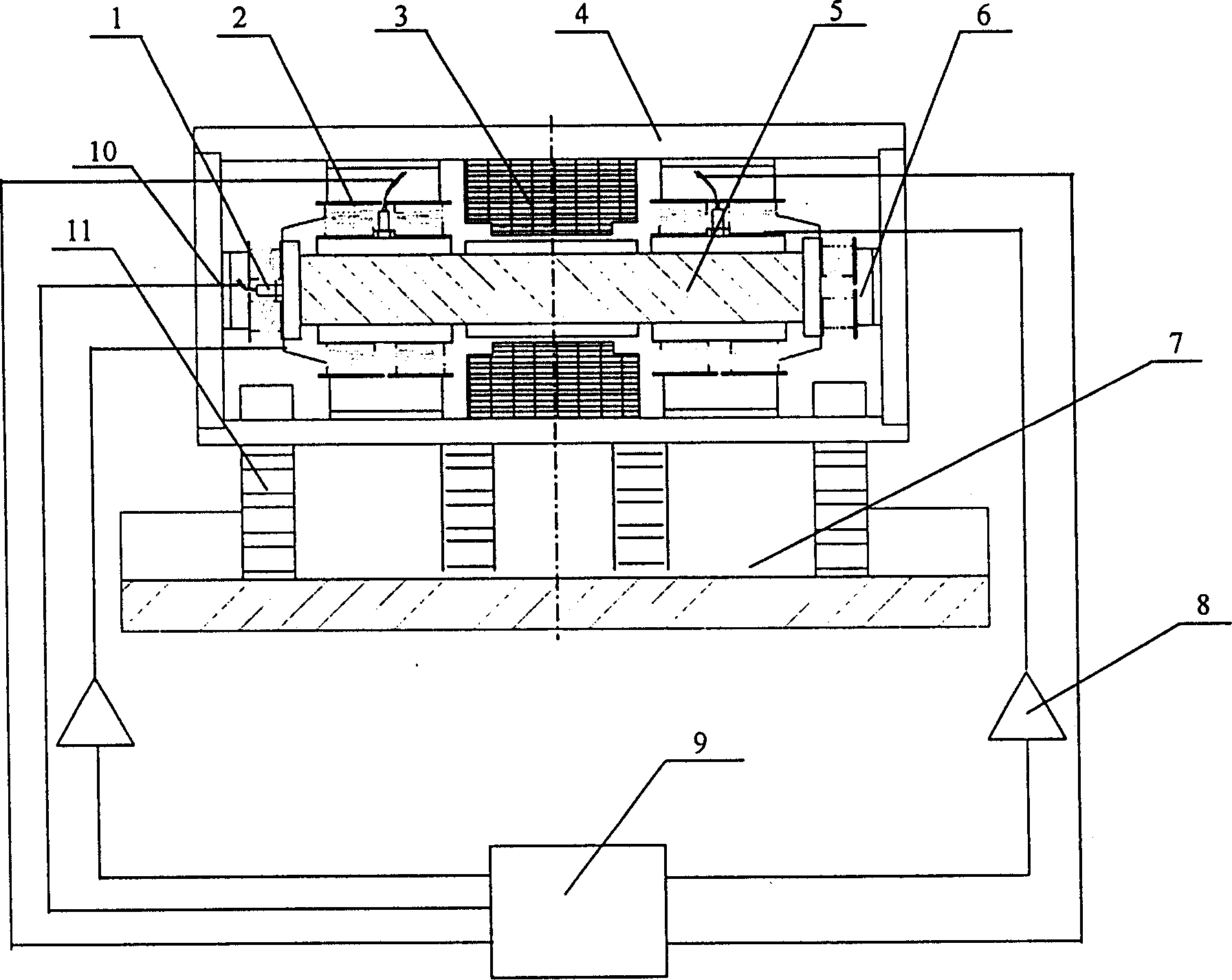 Industrial-application type active magnetic suspension machine tool guide linear motor feeding platform