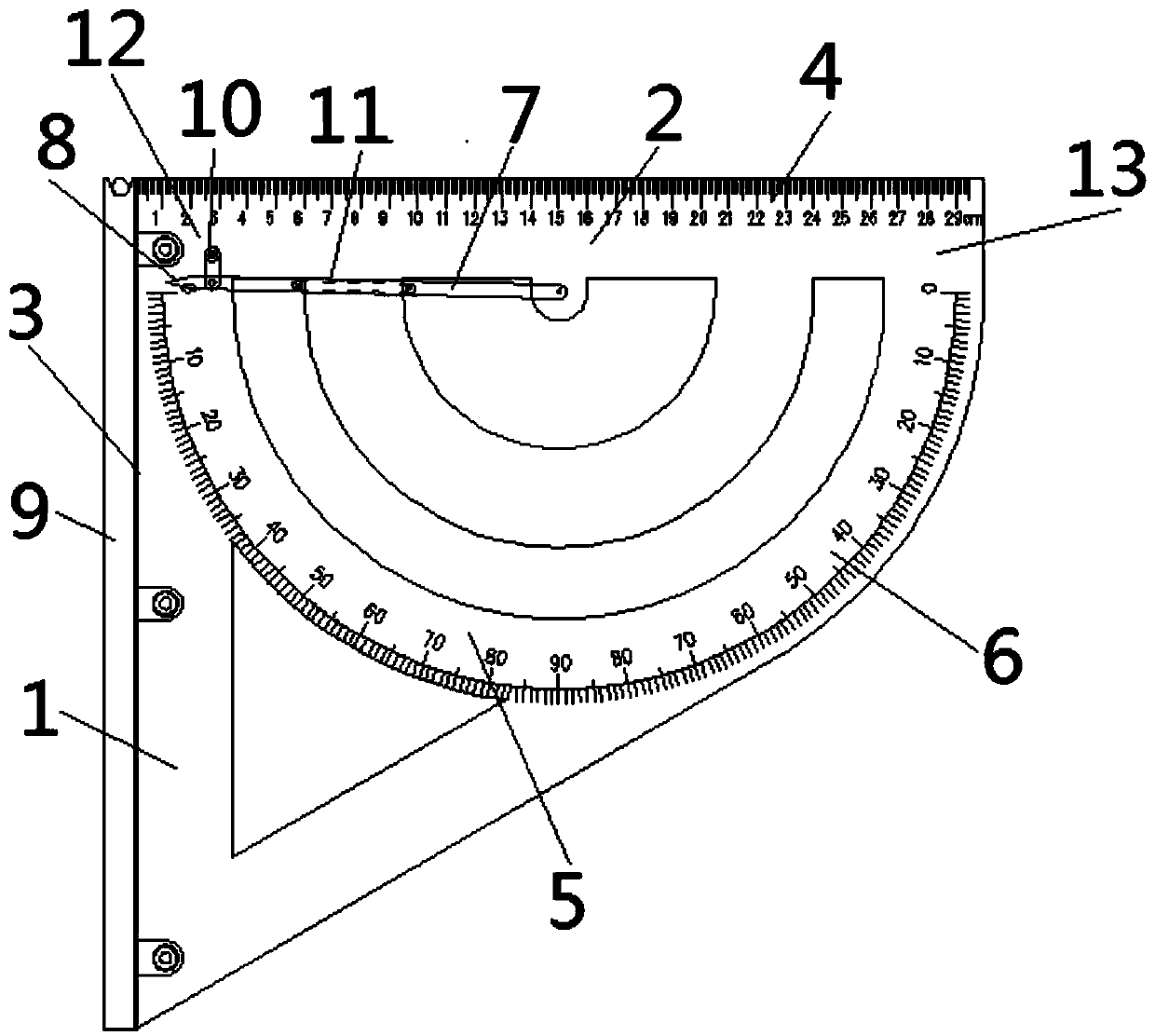 Device and method for measuring and adjusting inclination angle of ship component