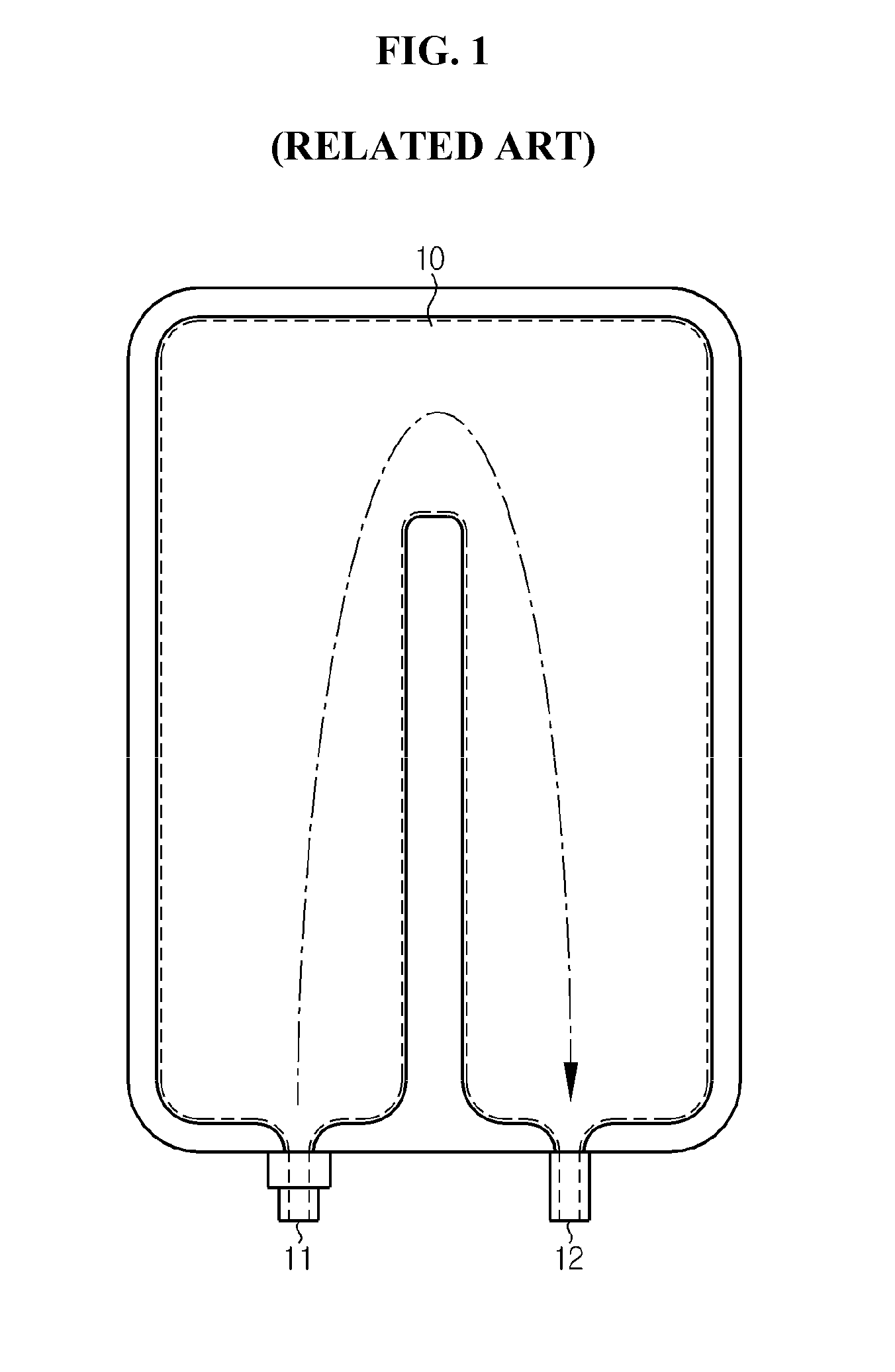 Heat sink having two or more separated channels arranged vertically with common inlet and common outlet