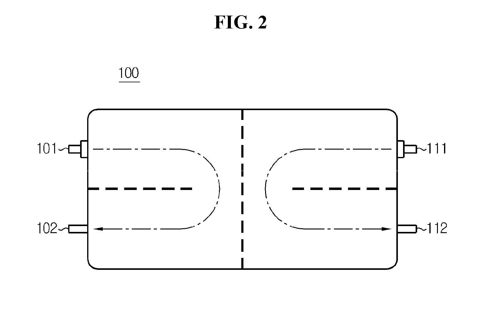 Heat sink having two or more separated channels arranged vertically with common inlet and common outlet