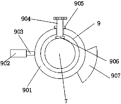 Slitting and packaging device of PE coiled film