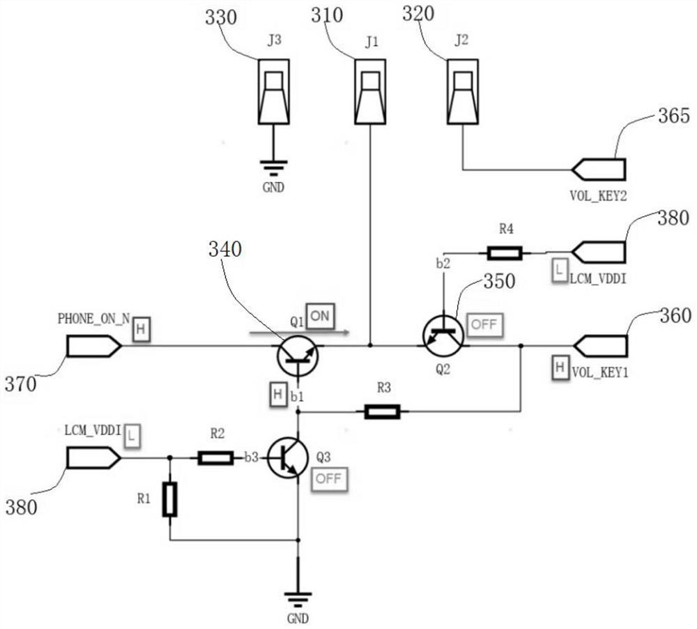 Key circuit of electronic equipment, electronic equipment and control method of electronic equipment