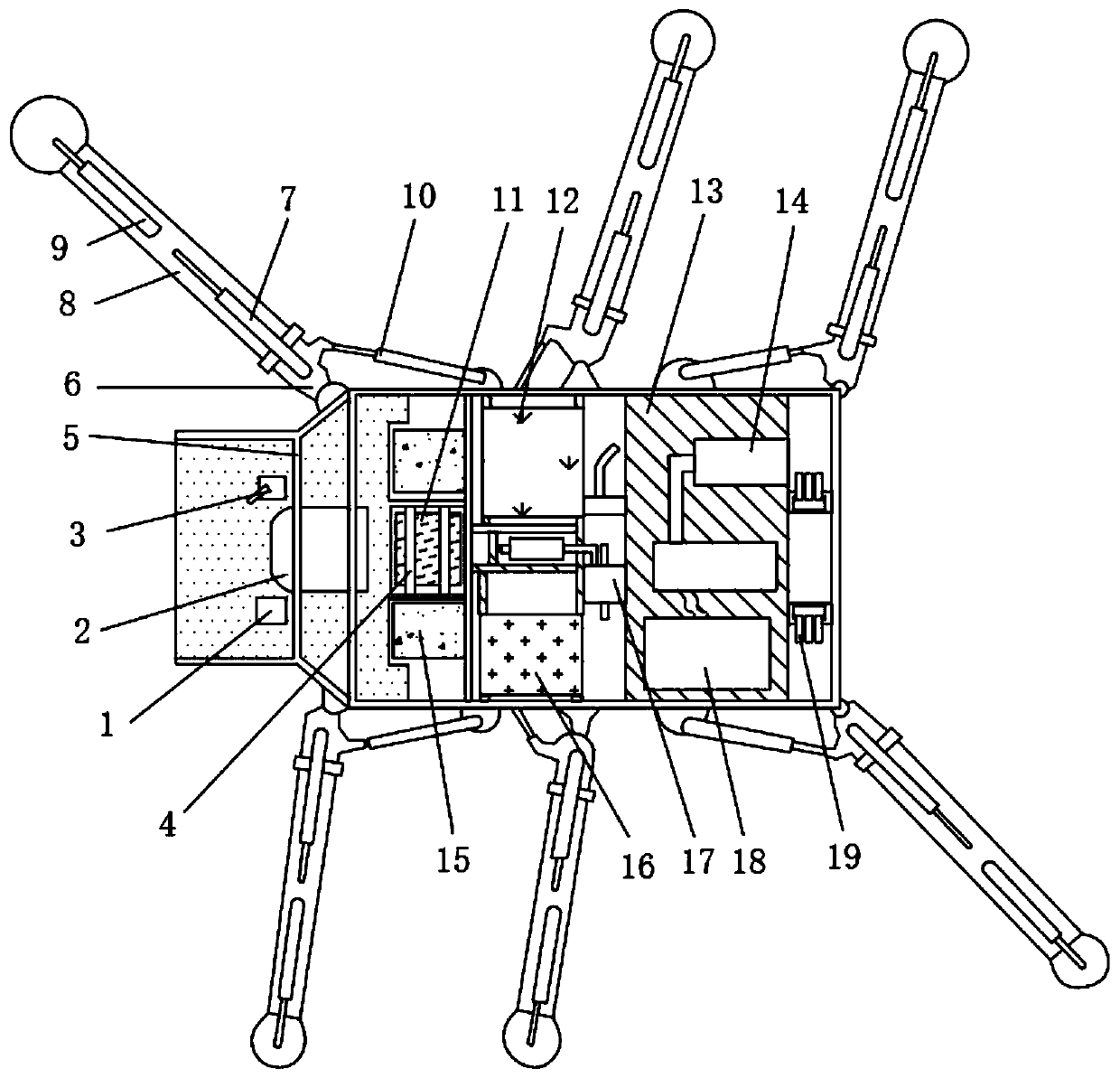 Large-scale heavy load hexapod robot