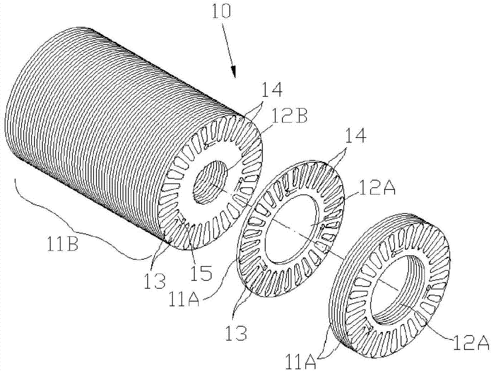 Self-riveting motor rotor iron core