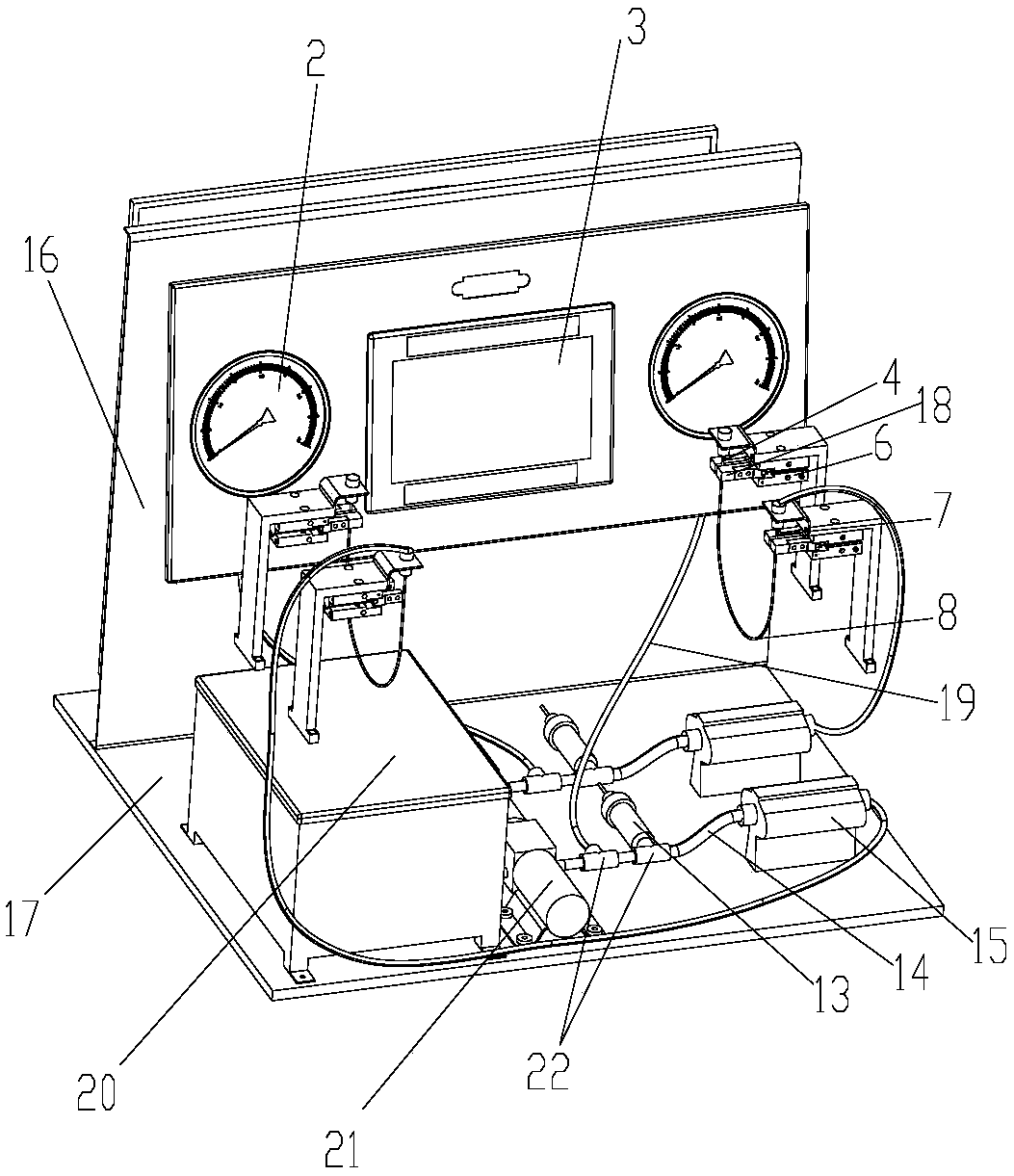 Membrane filament flux test stand, membrane filament flux test control system and membrane filament flux test control method