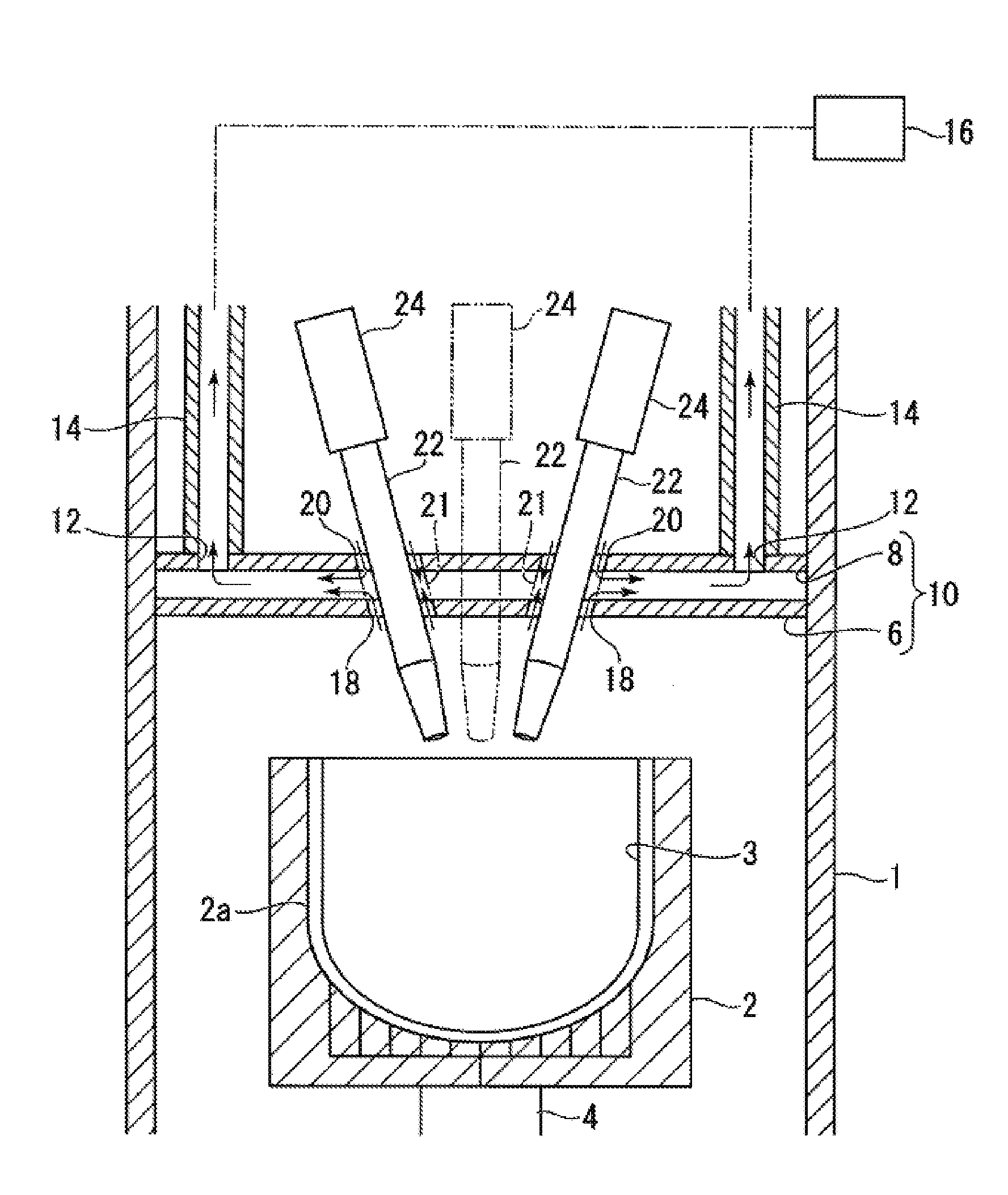 Apparatus for manufacturing vitreous silica crucible