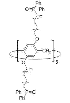 Phosphine oxide-modified pillar (5) arene derivative and application thereof