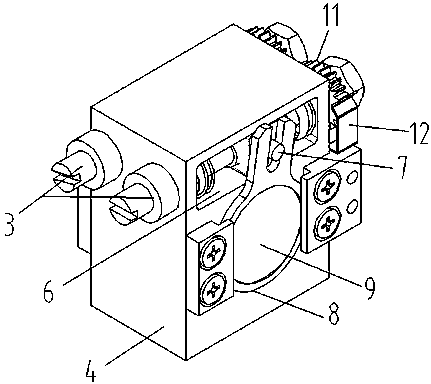 Quasi-orthogonal optical wedge adjustment mechanism