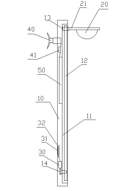 Elevating slide rail type high-pole lamp