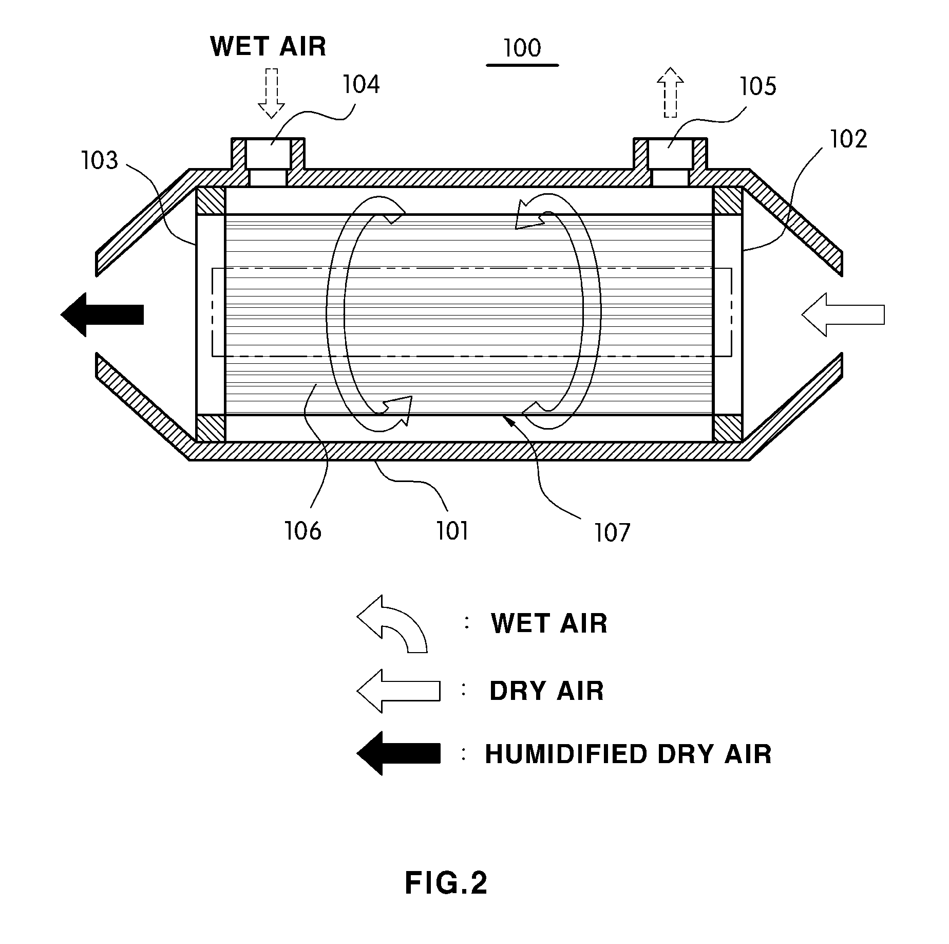 Humidifier for fuel cell