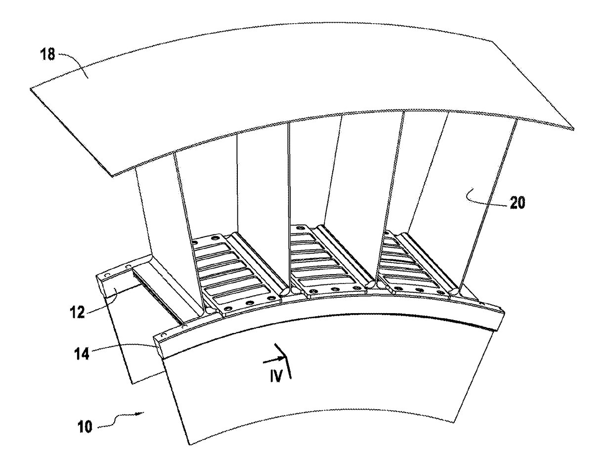 Intermediate casing guide vane wheel