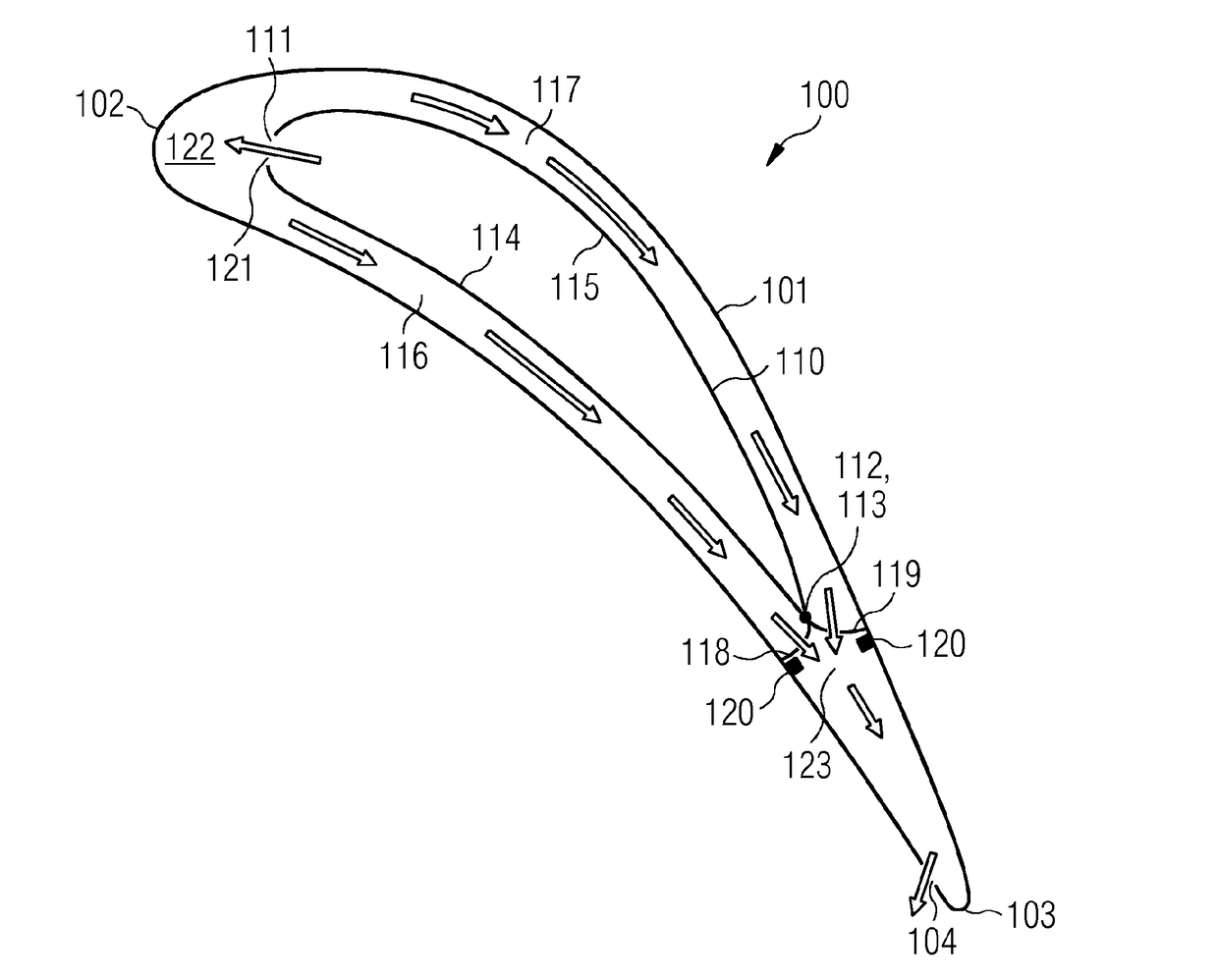 Controlling cooling flow in a cooled turbine vane or blade using an impingement tube