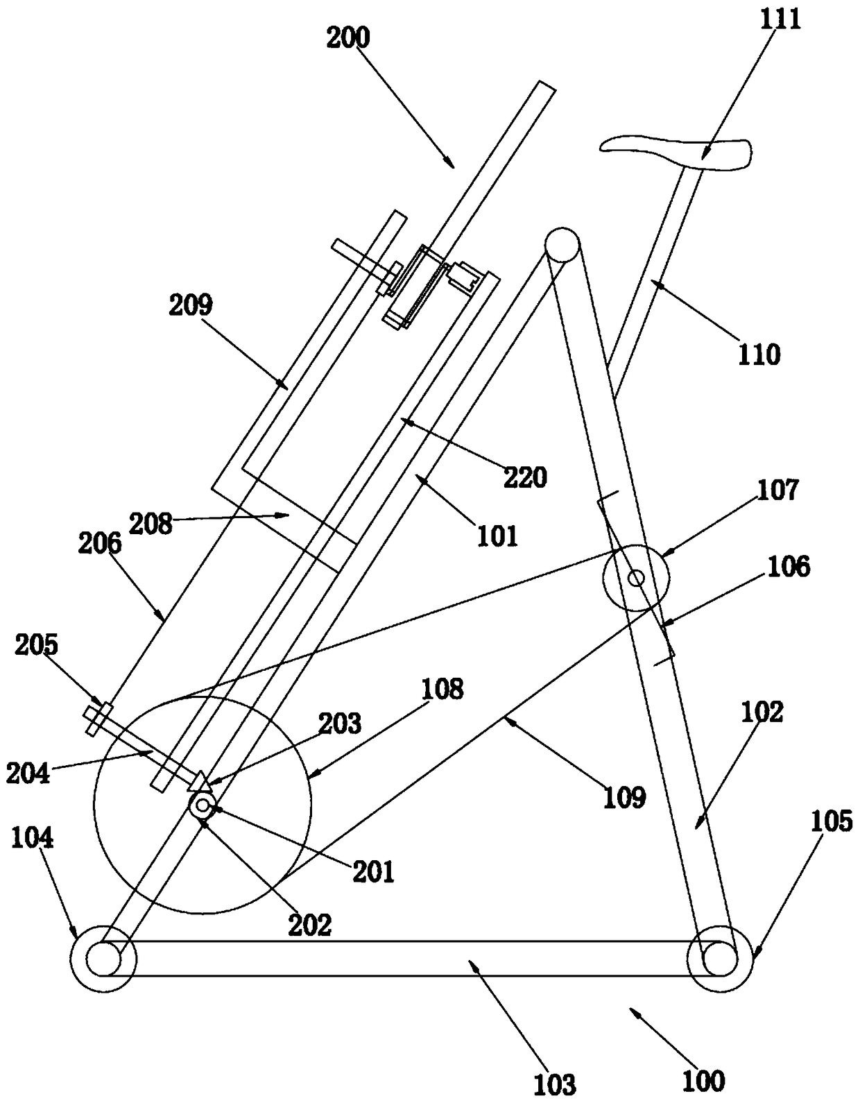 Energy-saving traditional Chinese medicine massage and bodybuilding bicycle machine