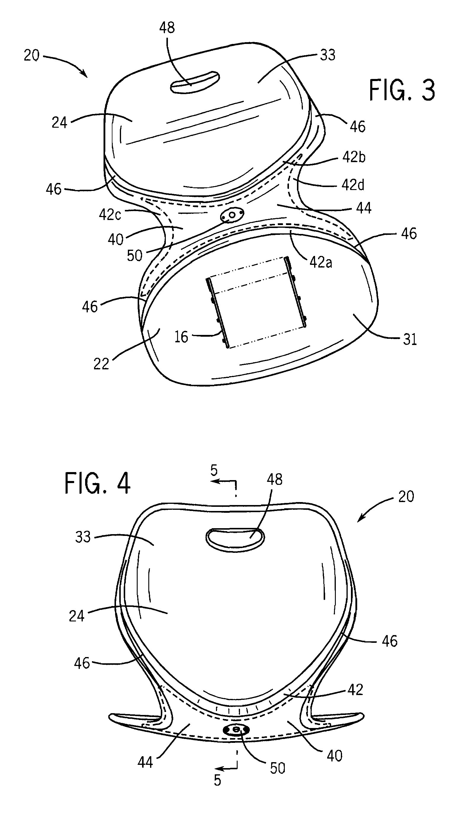 Chair shell with integral hollow contoured support