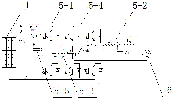 Photovoltaic grid-connected current and DC voltage secondary ripple suppression control system and control method