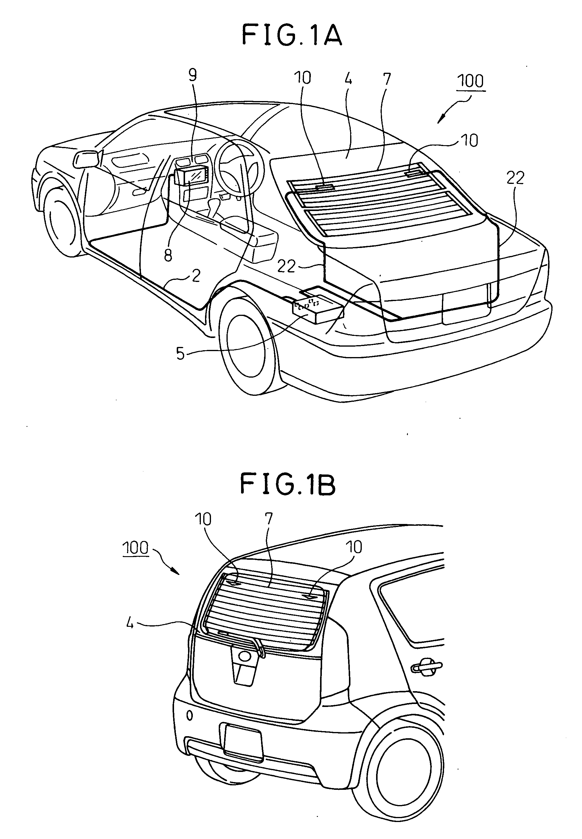 Loop antenna attached to rear window of vehicle