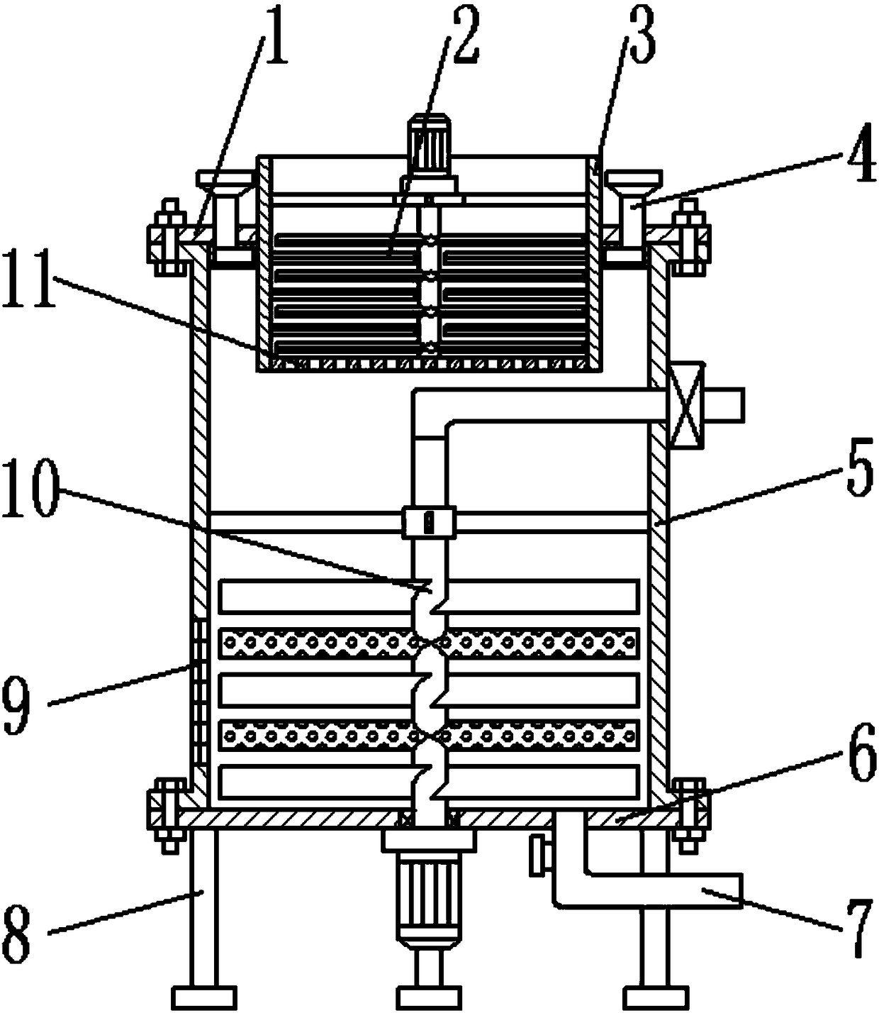 Solid-liquid material blast stirring mutually-soluble equipment used for chemical engineering