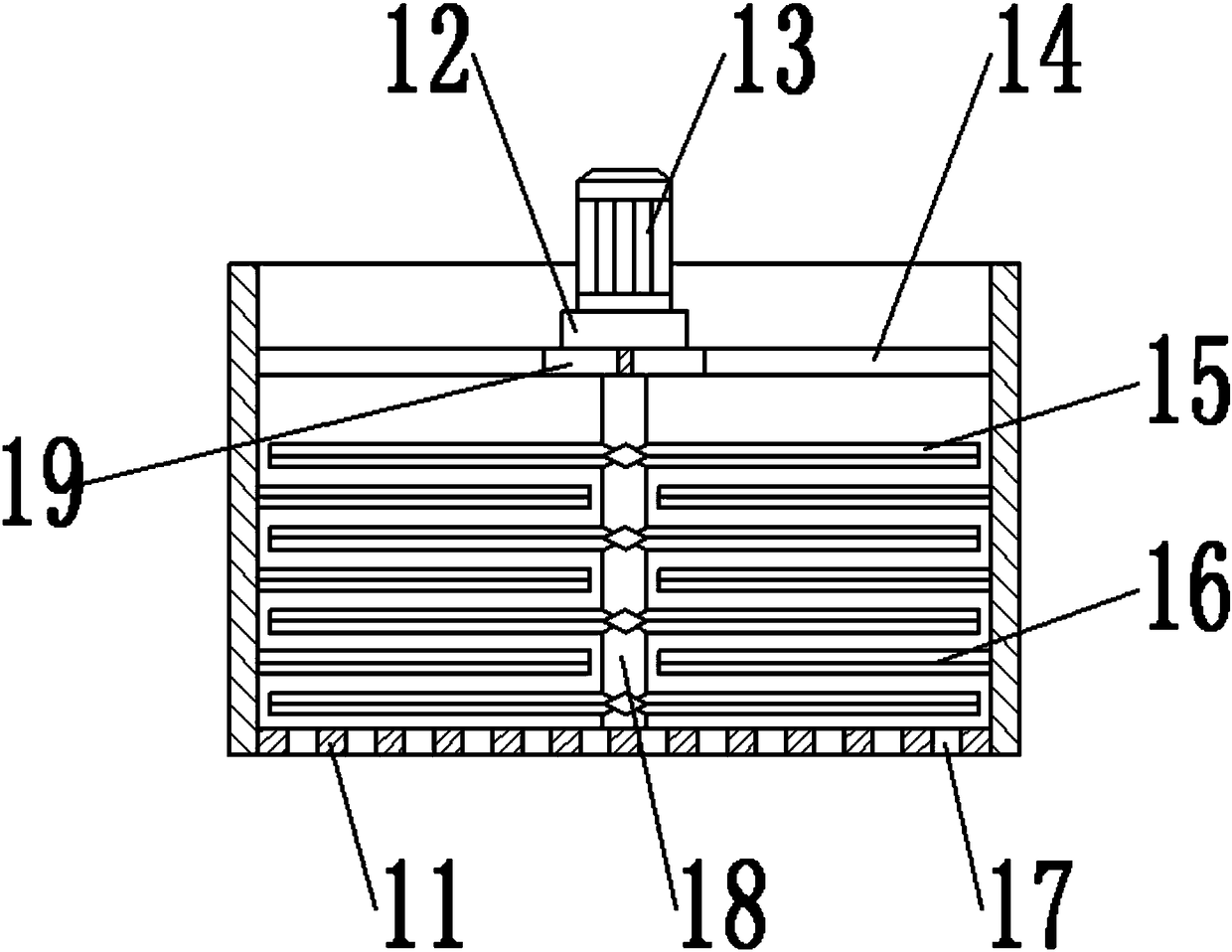 Solid-liquid material blast stirring mutually-soluble equipment used for chemical engineering