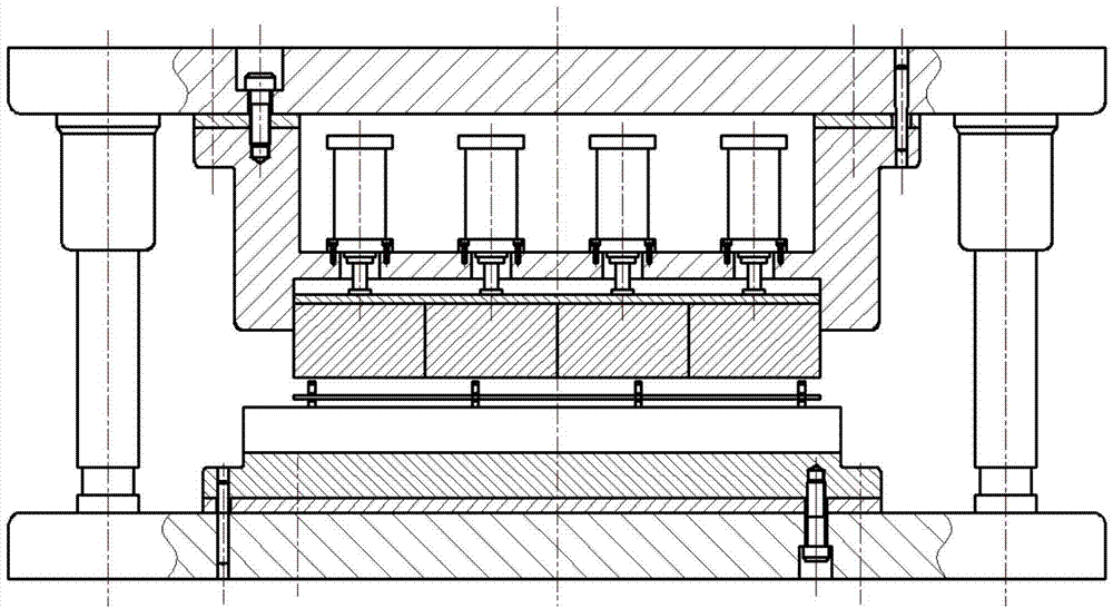 Super-strength steel hot stamping die capable of carrying out rapid spotting through gas assistance