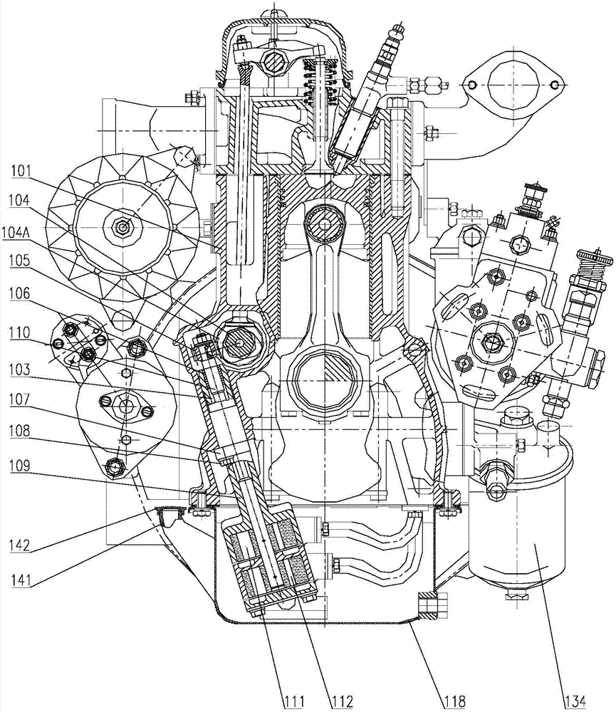 Multi-cylinder diesel engine inversion parking-free device for throwing down boat