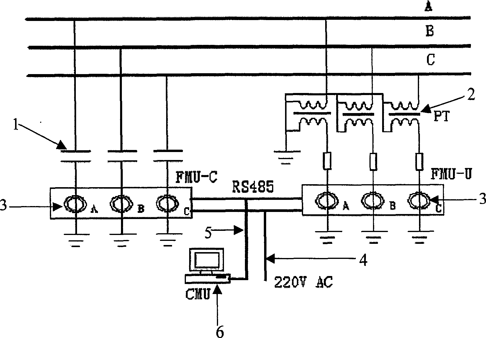 High-voltage electrical appliance insulation parameter on-line monitoring method based on reference phase method