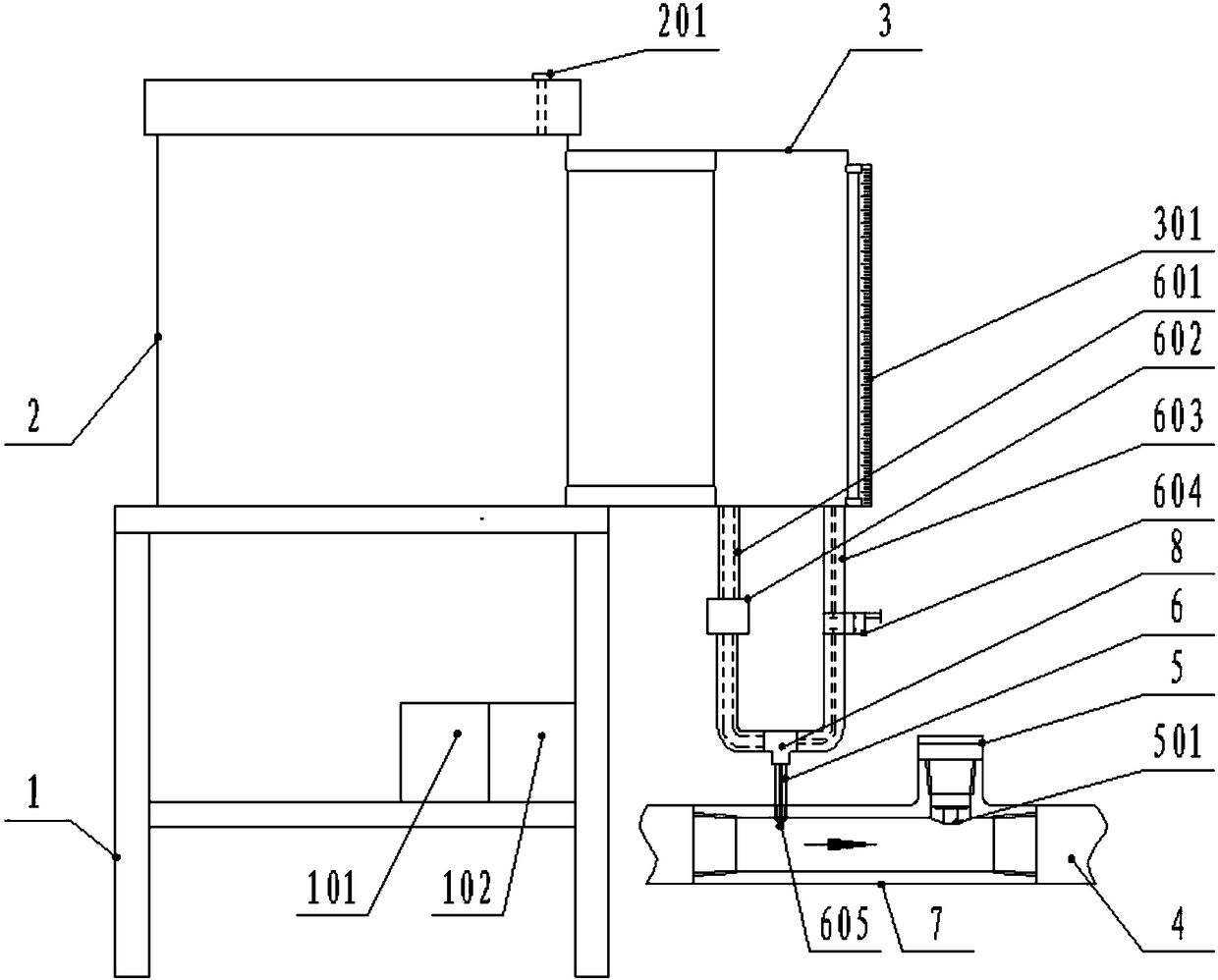 Odorizing device for city gas